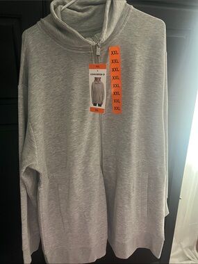 Converse Heather Gray Zip-Up Hoodie